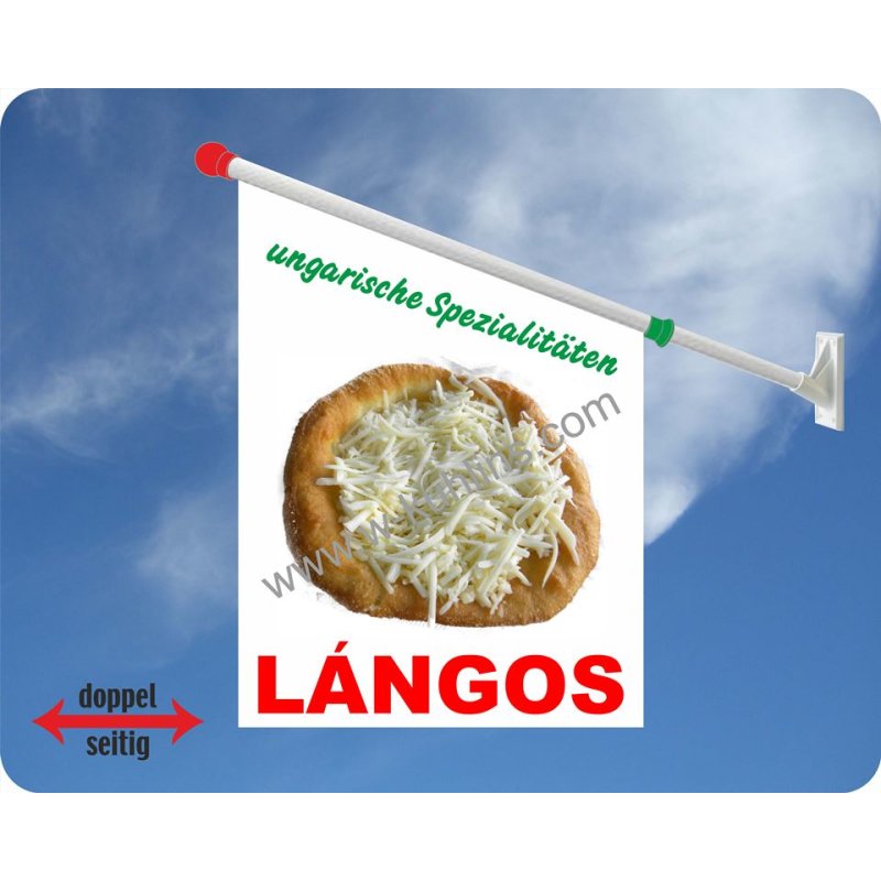 Langos-Flagge – Ungarische Spezialität Imbiss-We Produktbild-Vorschau 2