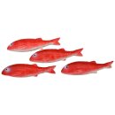4 Stück Attrappen Meeräsche rot klein ca. 21,5 x 2 x 5,5 cm