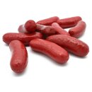 10 Stück Attrappen Würstchen rot ca. 9,5 x 3 cm