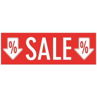 Aufkleber - Ankleber "SALE-%-Pfeil" 98 x 34 cm