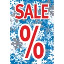 Rahmenplakat DIN A1 "Eiskristalle-Sale-%-Zeichen"