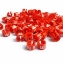 Minireiter rot mit weißer Prägung - VE100