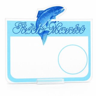 20 Stück Preisschild "Fisch" 110 x 95 mm, 0,5 mm dick