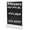 Tischaufsteller Kreidetafel DIN A5 weiß mit Kreidemarker