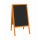 Kundenstopper 118 x 61 cm wasserfest lackiert - Holztafel mit ABS Kreidetafel Orange