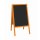 Kundenstopper 118 x 61 cm wetterfest lackiert - Holztafel mit ABS Kreidetafel (orange)