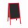 Kundenstopper 118 x 61 cm wetterfest lackiert - Holztafel mit ABS Kreidetafel (rot)