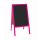 Kundenstopper 118 x 61 cm wasserfest lackiert - Holztafel mit ABS Kreidetafel Pink