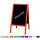 Kundenstopper 118 x 61 cm wetterfest lackiert - Holztafel mit ABS Kreidetafel (pink)