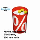 Verkaufsschütte „%-Zeichen“ Ø 50 cm, 80 cm hoch