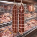 2 Stück Attrappen rote Salami im Netz ca. 45 x 6,5 x 6,5 cm VE2