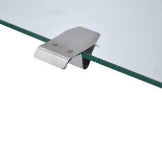 Preisschildhalter aus Edelstahl für Glasböden, Stärke 6 - 11 mm
