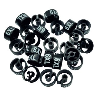 Tex-Clip® schwarz mit weißer Prägung - VE25 6XL