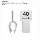 Stangenreiter weiß mit schwarzer Prägung