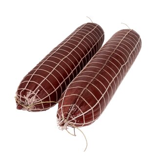 2 Stück Attrappen rote Salami im Netz ca. 40 x 9 x 9 cm