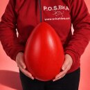 Attrappe Ei Osterei XXL - 30 cm Frühlingsfarben rot
