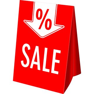Dachaufsteller "SALE-%-Pfeil" DIN A3