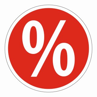 Aufkleber - Rabatt-Ankleber "Prozentzeichen" Ø 48 cm