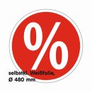 Aufkleber - Rabatt-Ankleber "Prozentzeichen" Ø 48 cm