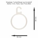 Ringbügel, Tuchaufhänger aus Kunststoff 80x55x4 mm natur (Frost-Effekt)