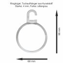 Ringbügel, Tuchaufhänger aus Kunststoff 96x68x4 mm transparent