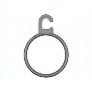 Ringbügel, Tuchaufhänger aus Kunststoff 96x68x4 mm silbergrau