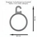 Ringbügel, Tuchaufhänger aus Kunststoff 96x68x4 mm silbergrau